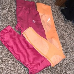 Orange do you even leggings and pink Jed north